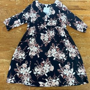 Isabel Maternity Plus Blue & Pink Floral Dress